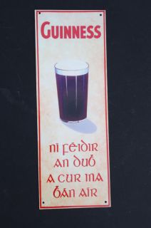 Traditional Irish Guinness Metal Pub Bar Sign Ireland