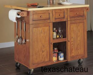  Style Butcher Block Top Kitchen Island Table Cart Furniture New