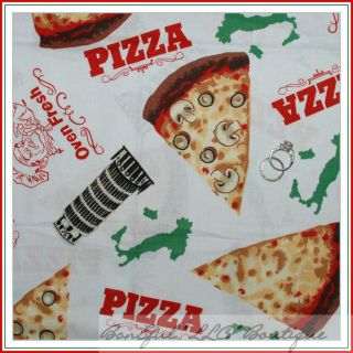  FQ Cotton Large Kitchen Food Pizza Italy Italian RARE OOP VTG HTF