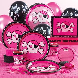 Pink Pirate Girl Birthday Party Tableware All Items