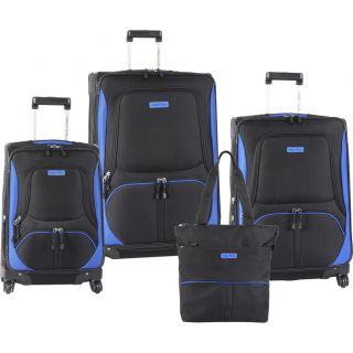  Downhaul Spinner Black Blue 4 Piece Luggage Set $1030 Value New