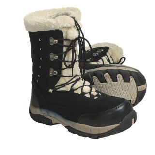 Womens Itasca Anastasia Faux Suede and Faux Fur Black Snow Boots Sz 9