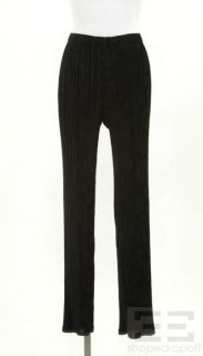 Issey Miyake Fete Black Velvet Plisse Pants Size 4