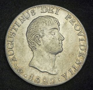 1822 Mexico Emperor Agustin Iturbide Large Silver 8 Reales Coin