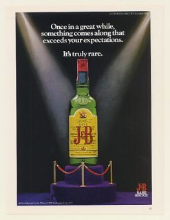 1979 J B Scotch Whisky Bottle Exceeds Expectations Truly RARE Print Ad