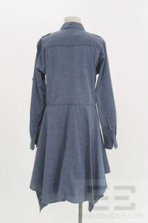 Isabelle Marant Etoile Blue Chambray Pleat LS Shirt Dress Size 1