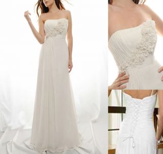 Chic White Ivor​y Wedding Dress Bridesmaid Bridal Gown Stock Sz UK 6