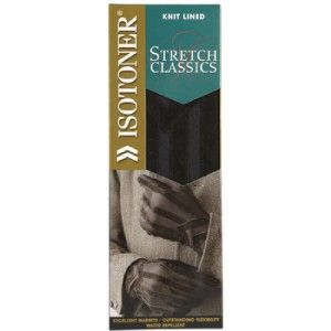 Isotoner Mens Black Spandex Gloves Knit Lined w Box M L