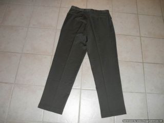 IZOD Mens Dress Pants 35 x 33 100 Wool Pleated Front Gray Green Suit