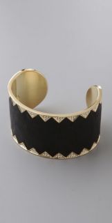 House of Harlow 1960 Crystal & Leather Cuff