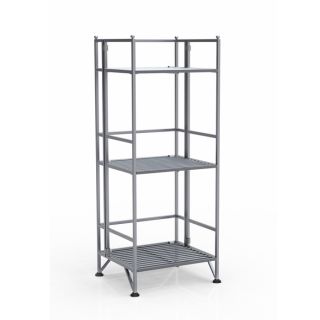 Convenience Concepts Xtra Storage 3 Tier Silver Folding Metal Shelf
