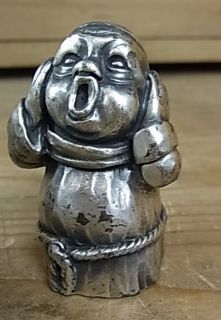 LSCJJ29 Very Good 3 Lot Musical Monk Peltro Pewter Vintage Italy 1970