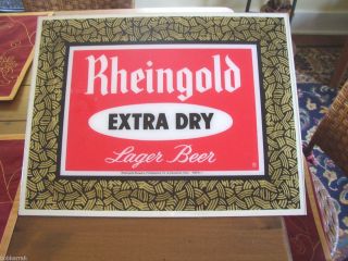 Rheingold Extra Dry Lager Beer Vintage Plastic Sign