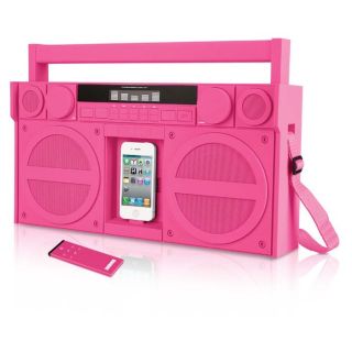 iHome IP4 Portable FM Stereo Boombox for iPhone and iPod Pink