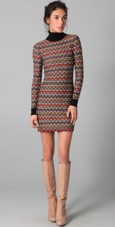 M Missoni Honeycomb Turtleneck Sweater Dress