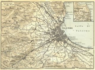 Italy Environs of Palermo 1925 Map