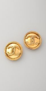 WGACA Vintage Vintage Chanel Gold Stud Earrings