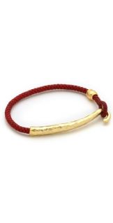 Tai Gold Hook & Woven Leather Bracelet