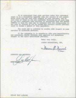 Gary Cooper Document Signed 11 15 1957