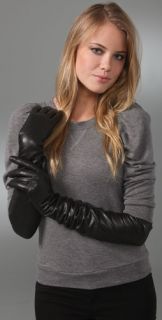 Juicy Couture Extra Long Perforated Leather Gloves
