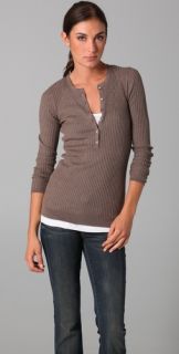 Vince Ribbed Henley Sweater