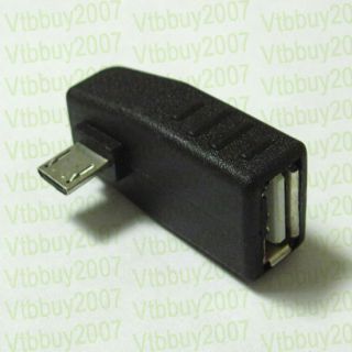  Degree USB Micro B 5pin Male to A Female Adapter Connector Jack