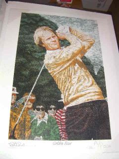 Jack Nicklaus A P Lithograph Signed Aritist Rick Rush