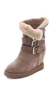 Ash Yes Shearling Wedge Boots