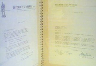 Old Boy Scouts Signed Letters Wash DC 1972 Eagle Scout
