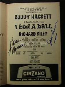 1965 Jack Lawrence Karen Morrow I Had A Ball Signed Theatre Playbill