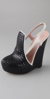 Alejandro Ingelmo for CHRIS BENZ Woven Wedge Pumps