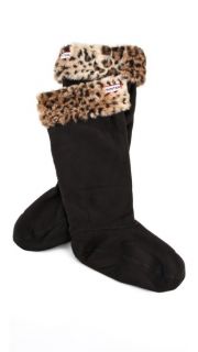 Hunter Boots Leopard Cuff Welly Socks