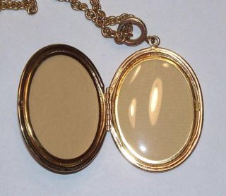 Gold Tone Whiting Davis Cameo Locket Necklace Pendant