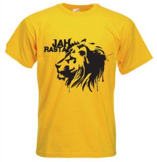 Jah Rasta T Shirt Reggae Lion of Judah Rastafarian Bob Marley Colour