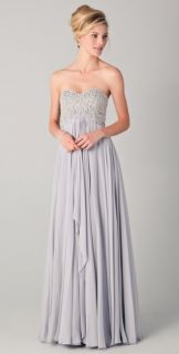 Marchesa Strapless Empire Gown with Beaded Bodice