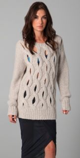 Markus Lupfer Hand Knit Cable Sweater