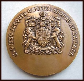 Art Medal of Jacques Cartier (1491 1557)   French explorer