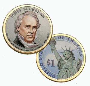 2010 P D James Buchanan Colorized B U Dollar Coin