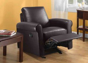 Jaclyn Smith Rocker Recliner Furniture Chair Modern Brown Decor