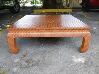 70s Chic Baker Furniture James Mont Style Coffee Table w Faux Snake
