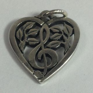 James Avery Retired Treble Clef in Heart Charm