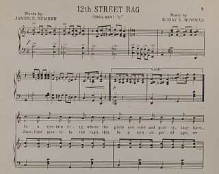 1940s 12th Street Rag Sheet Music Sumner Bowman