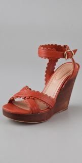 See by Chloe Scallop Wooden Wedge Sandals