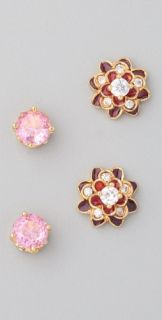 Juicy Couture Red Flower Stud Earring Set