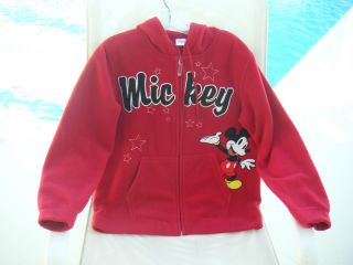 Disney Womens Polartec Jacket Mickey Mouse Red Hood Zipper Size Medium