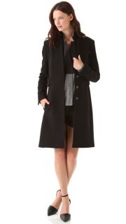 Alexander Wang Coat with Leather Back Panel