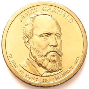 Two James A Garfield 2011 Presidential Dollar Coins Uncirculated