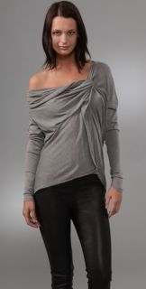 L.A.M.B. Long Sleeve Top with Drape Detail