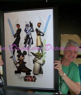 Actor Signed Star Wars Weekends Disney Lucas Framed Prop Kane Baker
