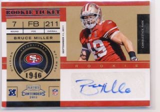 Bruce Miller 2011 Contenders Auto RC on Card 159
